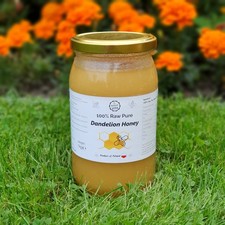 100% NATURAL DANDELION  HONEY 1 kg Raw Unpasteurised Fresh Harvest  Glass Jar