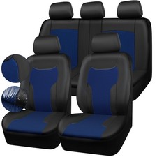 CAR-GRAND Leather Car Seat Covers Full Set, Airbag Compatible Breathable Air ...