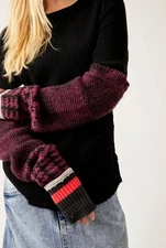 Free People We The Free Womens S Sweater Mod About You Cuff Thermal Top Boho G22