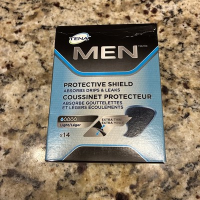 New Tena Men Active Fit Protective Shield Light Extra Thin (14 pads per Box)
