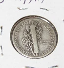 Silver 1924 d Denver Mint 10 Cent Winged Mercury Dime Fine cond. old coin