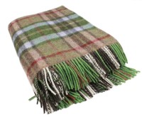 Irish Throw Blanket Green & Brown Plaid Lambswool on sale Irish Throw Blanket Green & Brown Plaid Lambswool on sale