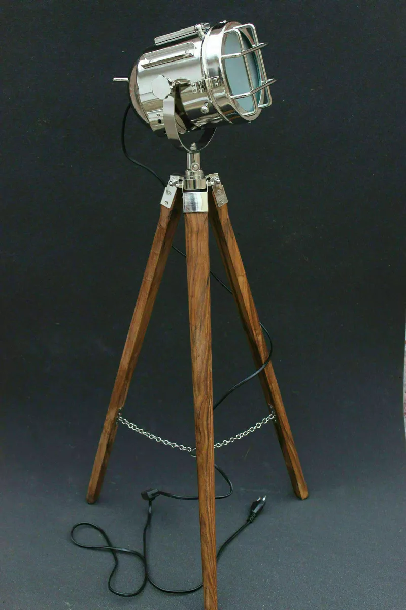 Vintage Hollywood Studio Search Light With Tripod Stand Modern Floor Spot Light