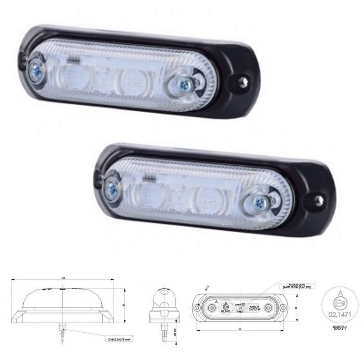Wiltec 2x6 LED Seitenleuchten 12V - Perfekte Positionsleuchten Für Anhänger & LKW