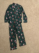 The Company Store Flannel Pajamas Christmas Santa Kids Size 12