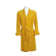 JC Penney Vintage Mens Robe Gold Yellow Wrap Medium Below Knee