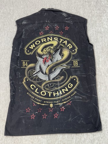 Wornstar Weste Herren S/M schwarz Snake Serpant Rock Punk Band Grunge ärmellos 75