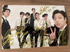 BTS Hand Signed Photo Jung Kook Kim RM SUGA J-Hope Autographed Photo_rare