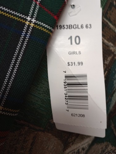 Becky Thatcher School Uniform Jumper Size 10 - Dark Blue Red Yellow Green Plaid - Picture 2 of 8