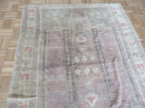 4'8 x 6 Hand Knotted Pink Vintage Turkish Tribal Oriental Rug G7452 - Picture 2 of 9