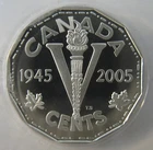 Canada 2005 5-cent 60th Anniv. of VE-Day 92.5% Silver Proof Sealed ( One Coin )