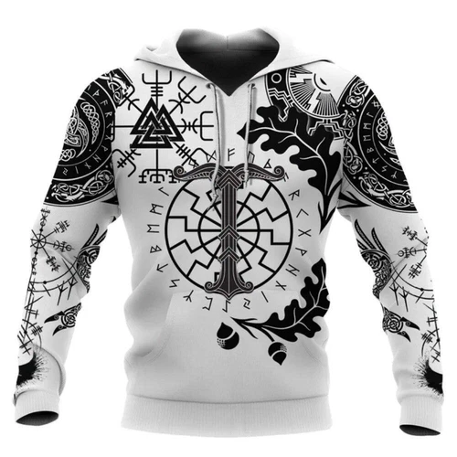 Herren Grafik Hoodie Wikinger Sweatshirt Oberteil Street Style Mode cool nordisches Design - Bild 14 von 36