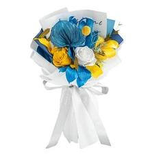 Flower Bouquet Natural Real Roses and Anthurium, Hand Made Preserved Flowers ...