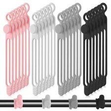 6pcs Reusable Cable Ties Elastic Silicone Cord Organizer Straps for Bundling Org