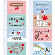 16 Set Pet Sympathy Cards Condolence Bereavement Cards with Envelopes