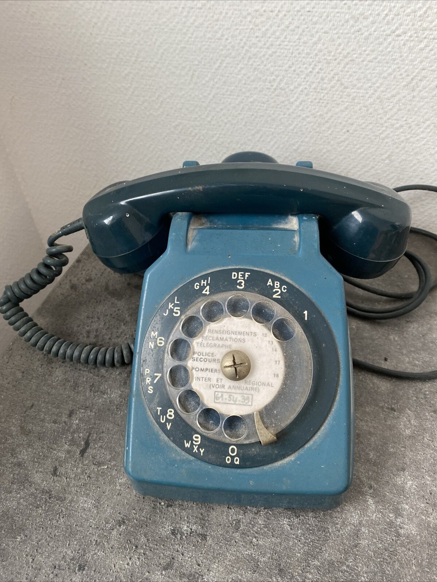 Ancien Téléphone à Cadran Socotel S63 Rouge Bordeaux, Déco Rétro Vintage
