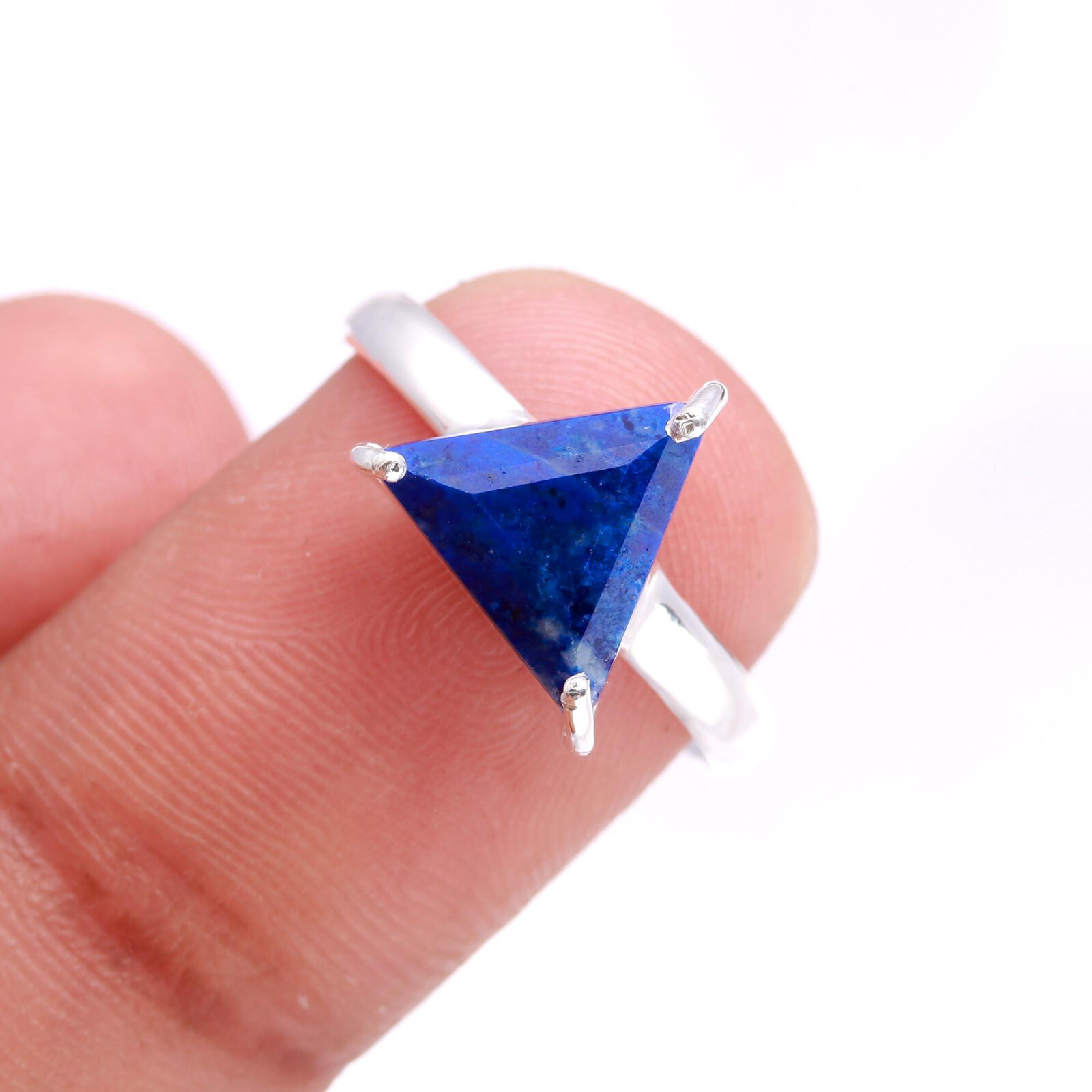 Natural Lapis Engagement Ring 925 Sterling Silver Ring Any Size