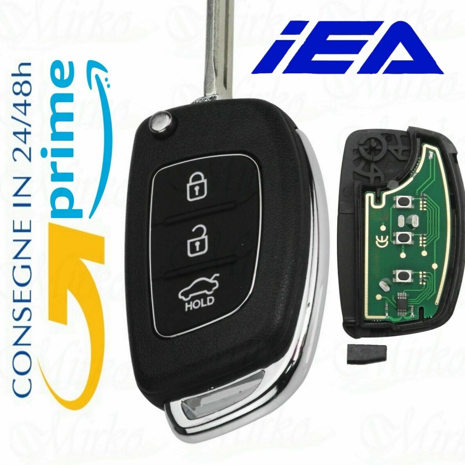 🇮🇹 CHIAVE COMPLETA CHIP GUSCIO TELECOMANDO 3 TASTI COMPATIBILE HYUNDAI ID46 