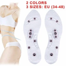 Magnetic Massage Insoles Foot Acupressure Shoe Pads Therapy Slimming Unisex