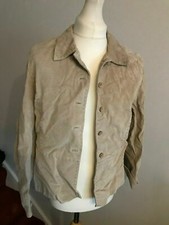 Joie De Vivre Vintage Ladies Beige Real Suede Jacket Uk 16