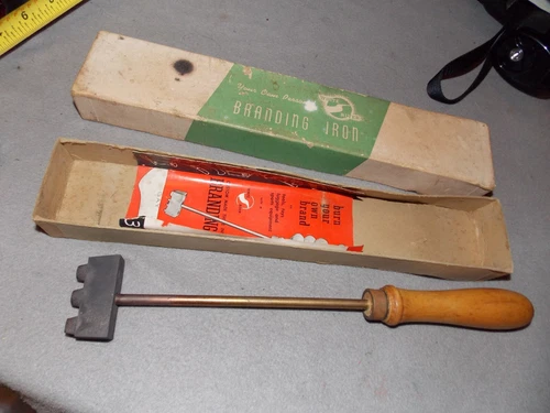 Vintage White River "RGC" Branding Iron With Box Estate Find