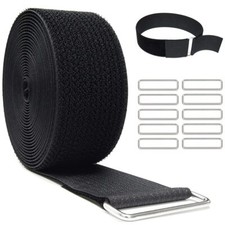 2" x32ft Reusable Cinch Strap with 20 Metal Buckles, Cut-to-Length Fastening ...