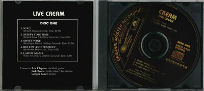 Cream Live Cream 1-2 (CD, Jan-1995, 2 Discs, Mobile Fidelity Sound