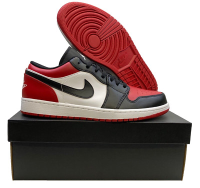 Air Jordan 1 Low Bred Toe 553558-612 Deadstock Sneaker | EU 46 US 12 | NEU & OVP
