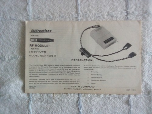 HEATHKIT HF-Modul für den Empfänger Modell GDA-1205-2 Anleitung (I-597-1415-1)