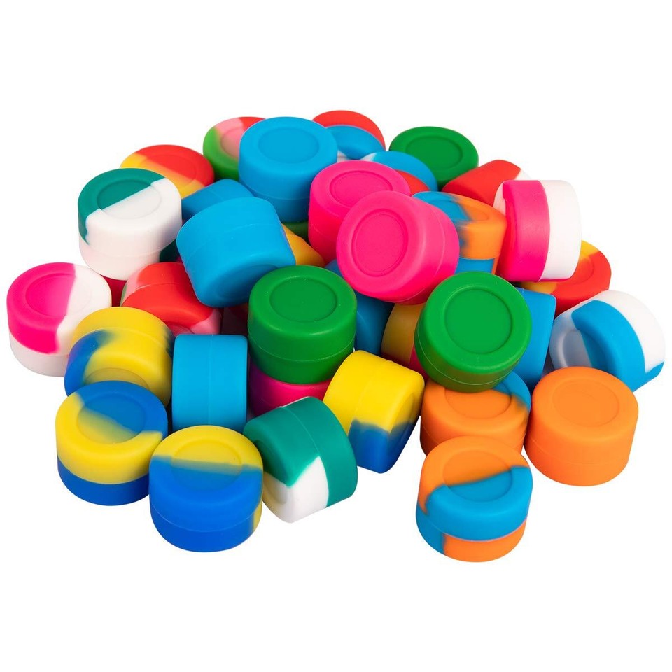 100pcs 3ml NonStick Silicone Containers Multi Use Storage Jars