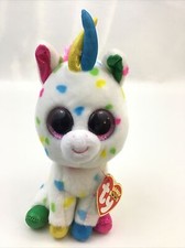 Ty Beanie Boos Harmonie The Unicorn Plush 7” Pink Sparkle Eyes VelveTy Tags