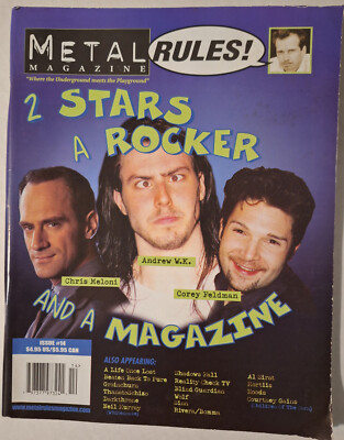 Metal Rules! #14 (2002 Metal fanzine) Andrew WK, Corey Feldman, Chris Meloni