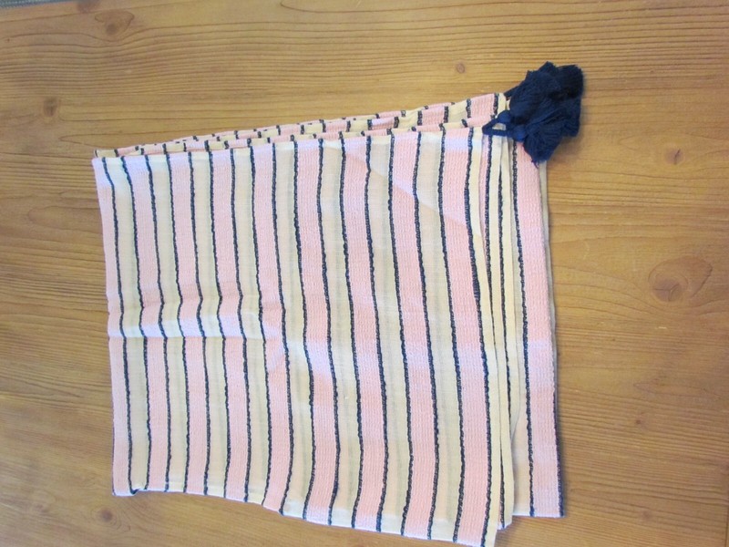 NWT J.Crew Women's One Size Lavender Navy Striped Cape Poncho Tassel Scarf J4386