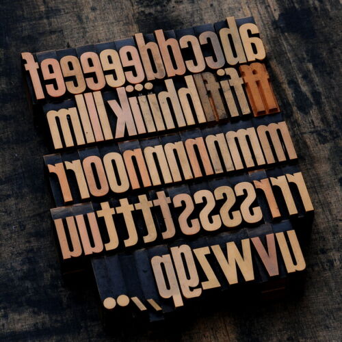 Konvolut Plakatlettern Buchstaben Lettern Stempel Typographie Druck Vintage ABC: - Bild 1 von 2