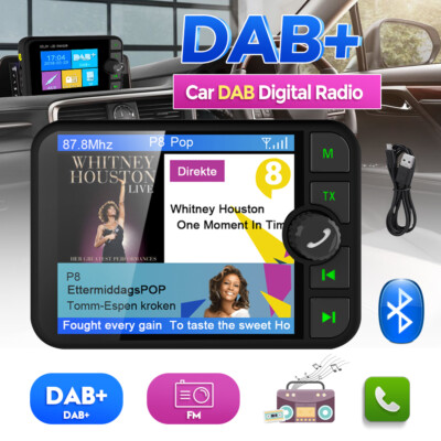2.4'' DAB+ Digital LCD Autoradio Adapter Support FM Transmitter AUX Bluetooth DHL