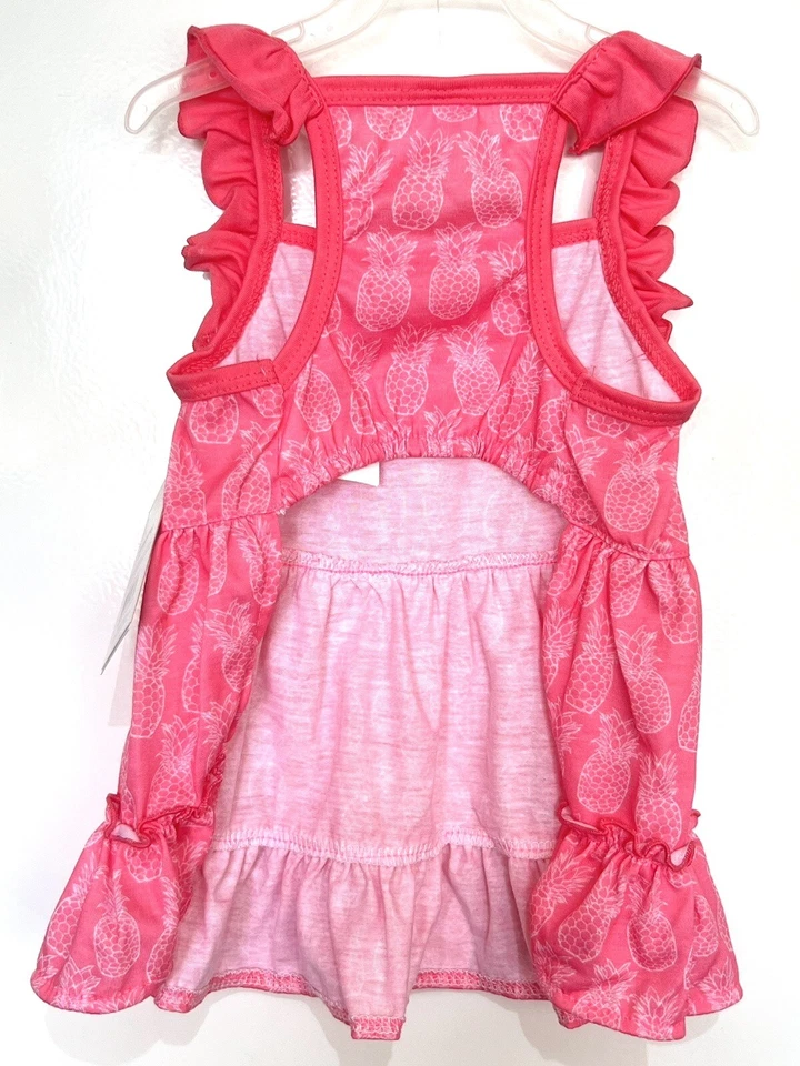 Simply Dog 🐶 Adorable Festive Dress Pink w/ Pineapple & Ruffles NWT ~ M Medium - Image 3 of 4