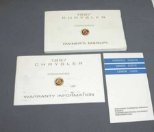 1997 Chrysler Concorde Factory Original Glovebox Owners Manual Book Portfolio