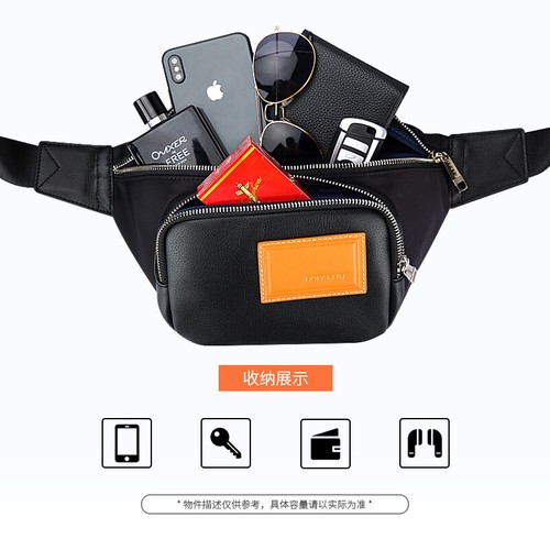BOPAI Waterproof Leather Travel Funny Pack Daily Cross-Body Bag Men's Bum Bag - Picture 3 of 6