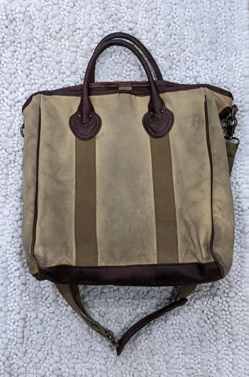 L.L. Bean Signature Series Men's Twill Canvas Tote Camo Lining Button Closure