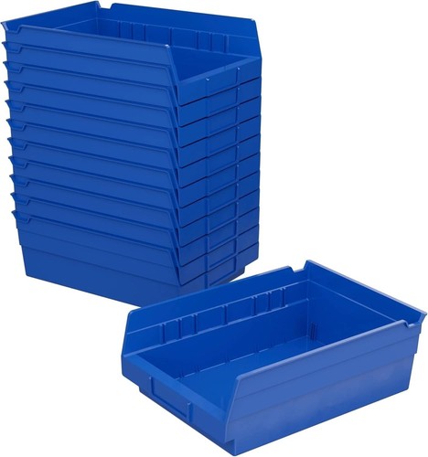 12 Pack Akro-Mils 30150Blue Plastic Shelf Bin - 11-5/8" L x 8-3/8" W x 4" Hgt.