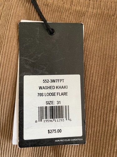 Pantalones de mezclilla acampanados sueltos caqui lavado 552-3W7FPT re/done para mujer - 31 - nuevos con etiquetas - Imagen 4 de 11