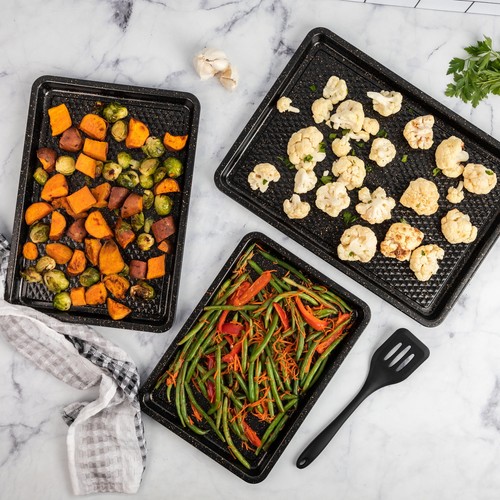 Nonstick Sheet Pan 3-Piece Set, Black - Picture 2 of 7