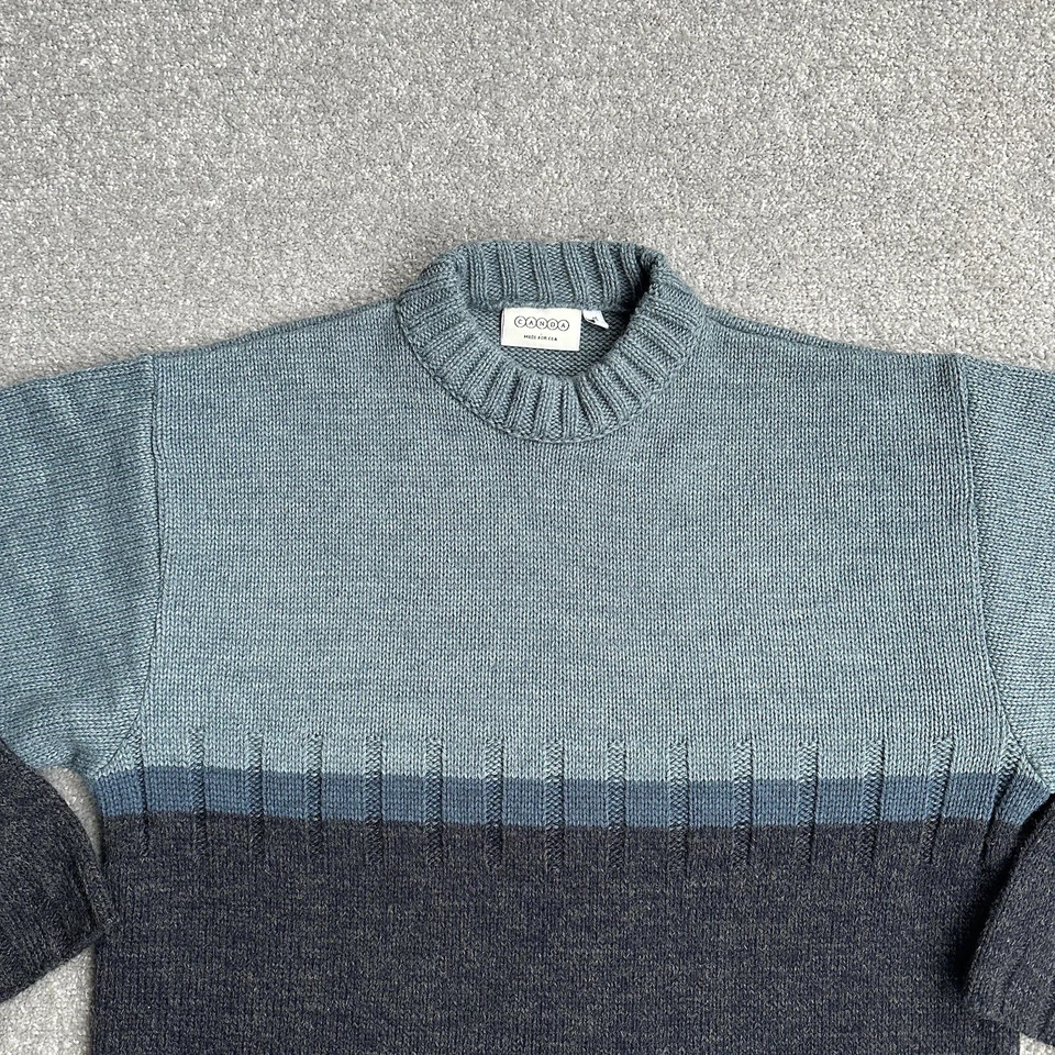 CANDA Herren Vintage Pullover Gr. M WOLLE 90er Retro Strickpullover 23017 Grün - Bild 2 von 4