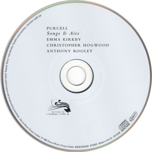 Purcell – Emma Kirkby, Rooley Hogwood " Songs & Airs "L'Oiseau-Lyre–475 9109- CD - Imagen 3 de 3