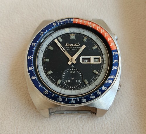 Vintage Seiko 6139-6002 POUGE Automatic Chronograph Watch Black Dial To  Restore | eBay