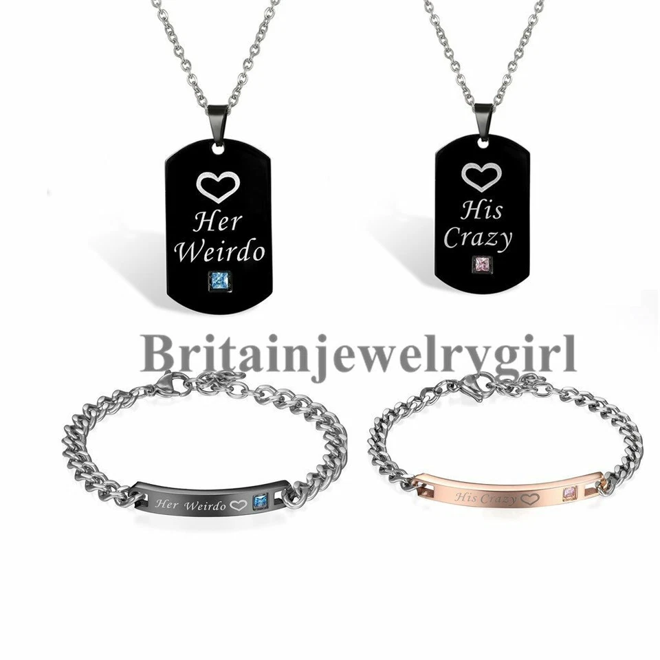 Conjunto de joias masculinas e femininas de casal His and Hers Queen King - Imagem 3 de 4