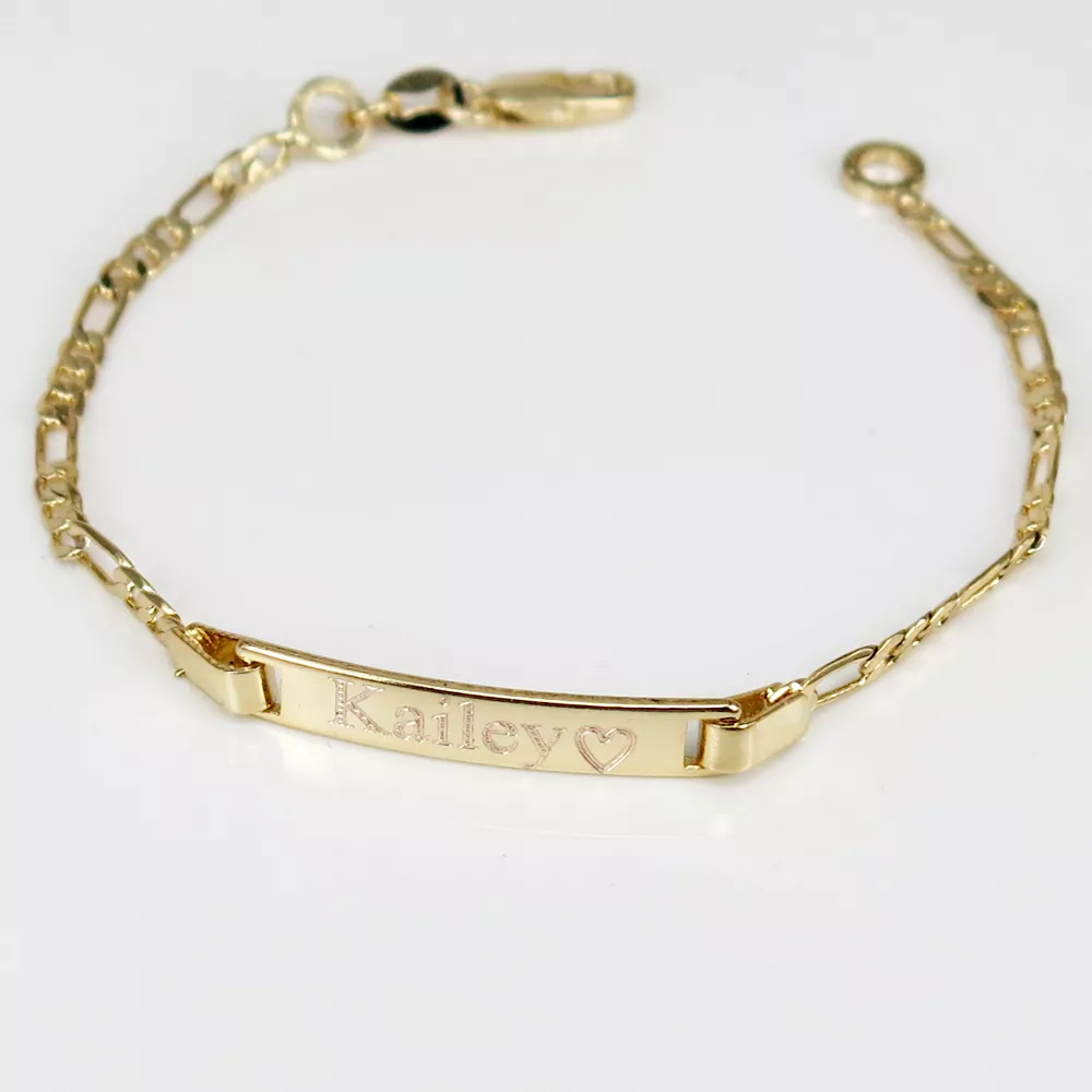 Baby engraved bracelet gold sale