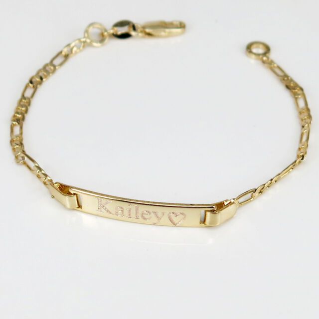 Baby Id Bracelets Engraved Best 14k Gold Filled Baby Id Bracelet With Engraving 6 Adjule