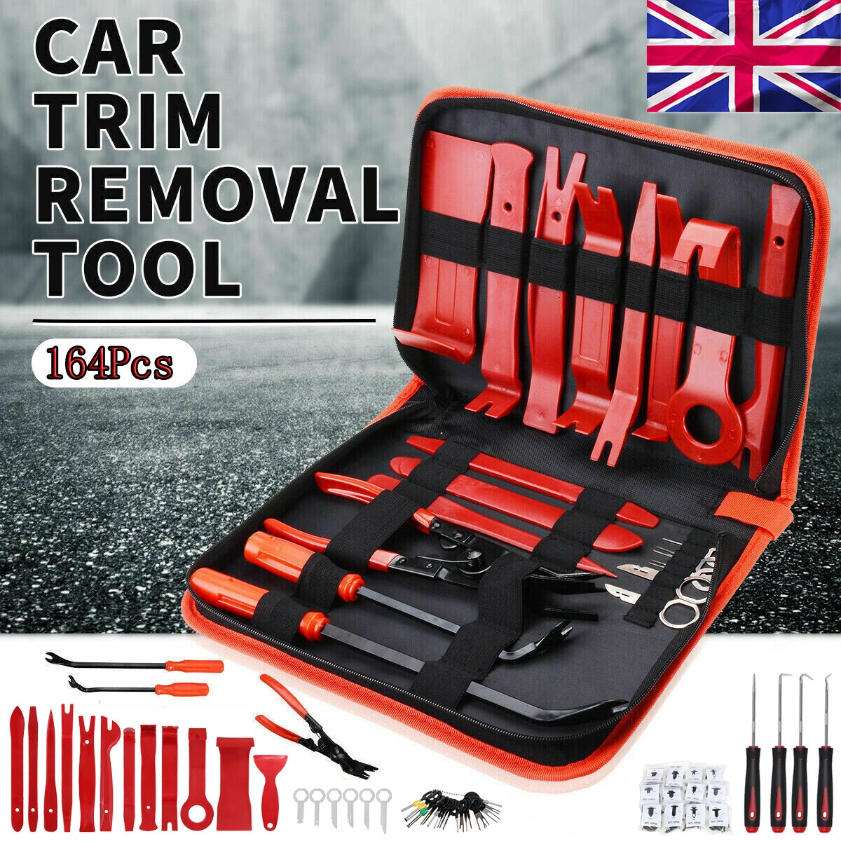 164x Car Trim Removal Pry Tool Set Molding Panel Door Dash Interior Clip  Kit New