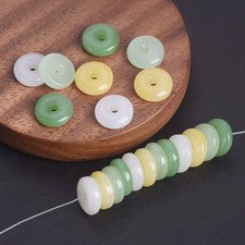 20pcs Flat Round 10mm Rondelle Opaque Glass Loose Beads For Jewelry Making Lot